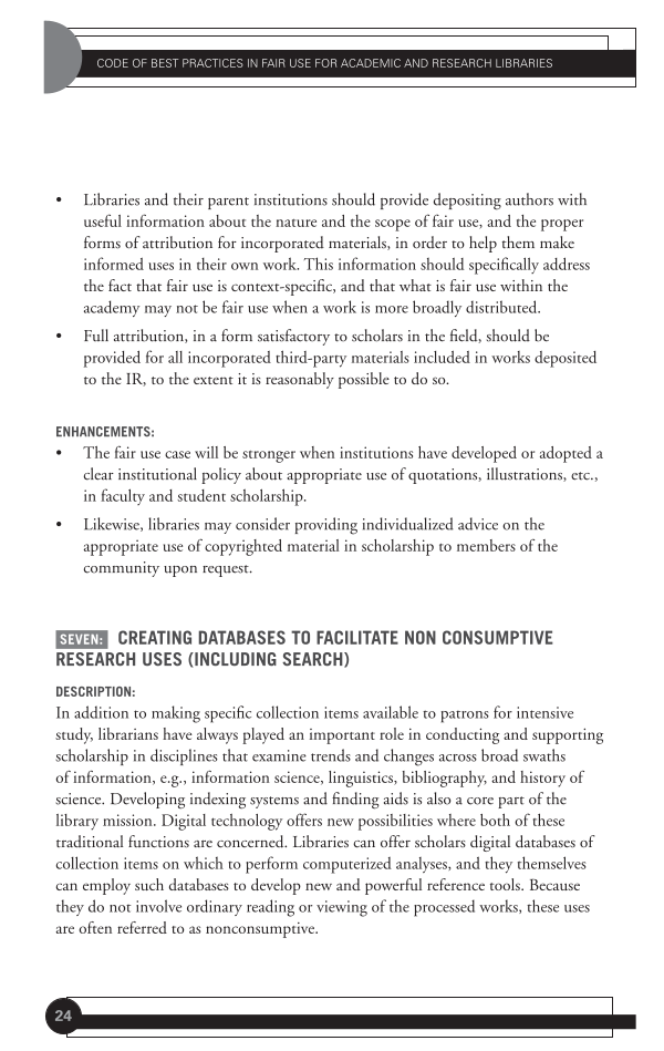 Code of Best Practices in Fair Use for Academic and Research Libraries page Sec1:24