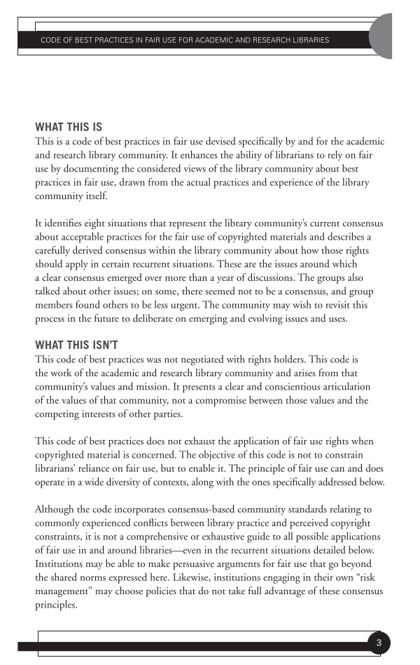 Code of Best Practices in Fair Use for Academic and Research Libraries page Sec1:3