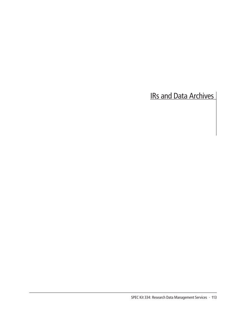 SPEC Kit 334: Research Data Management Services (July 2013) page 113
