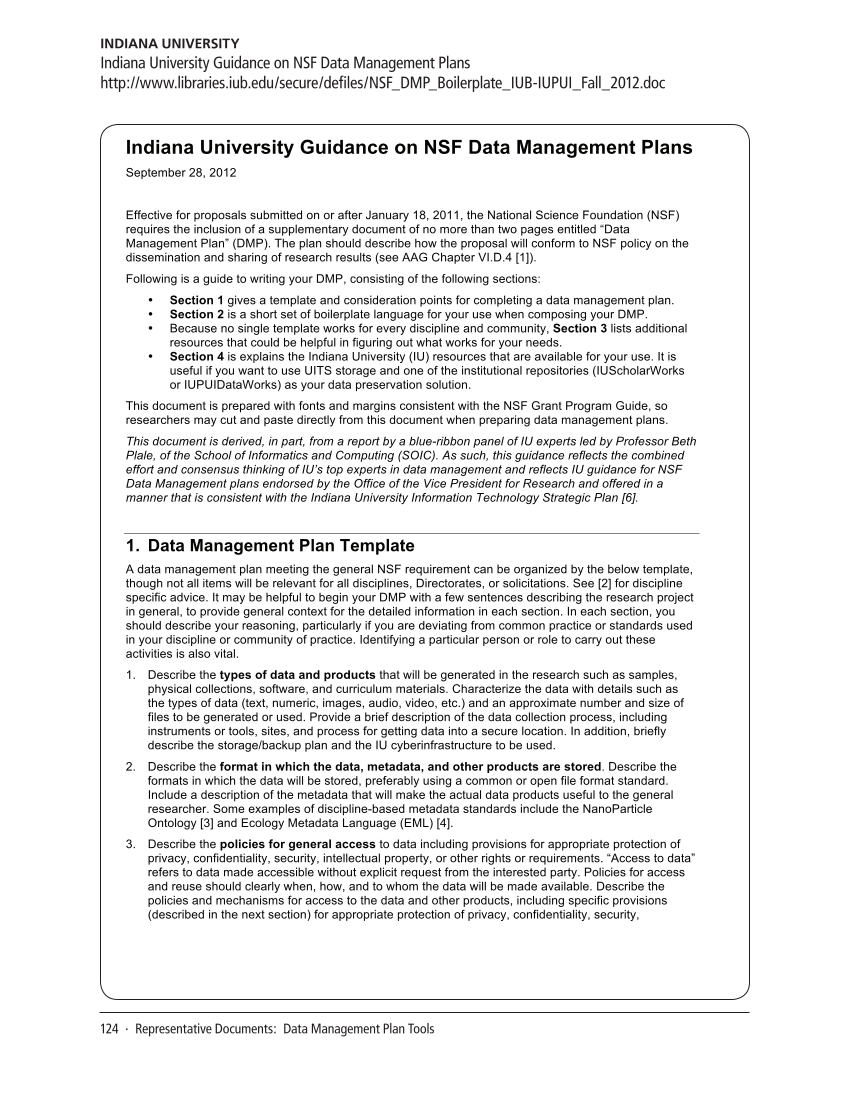SPEC Kit 334: Research Data Management Services (July 2013) page 124