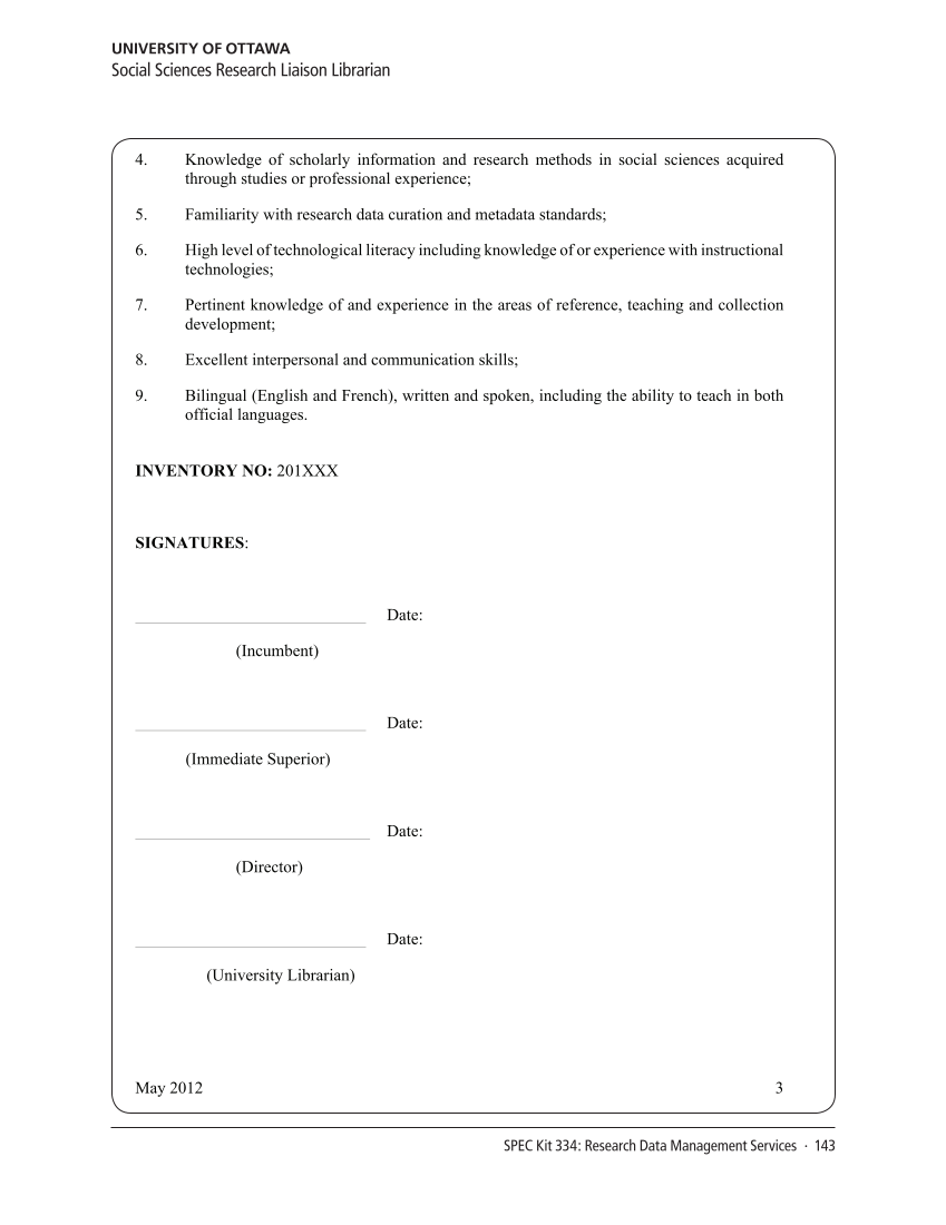 SPEC Kit 334: Research Data Management Services (July 2013) page 143