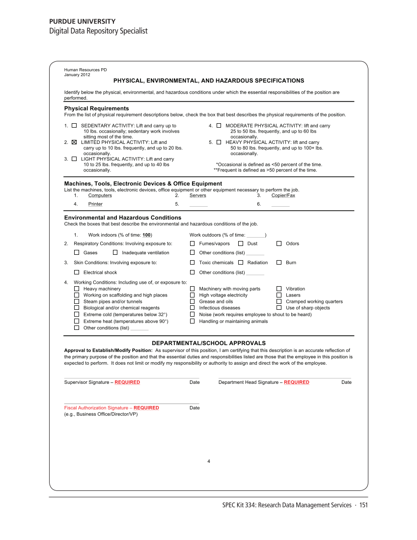 SPEC Kit 334: Research Data Management Services (July 2013) page 151