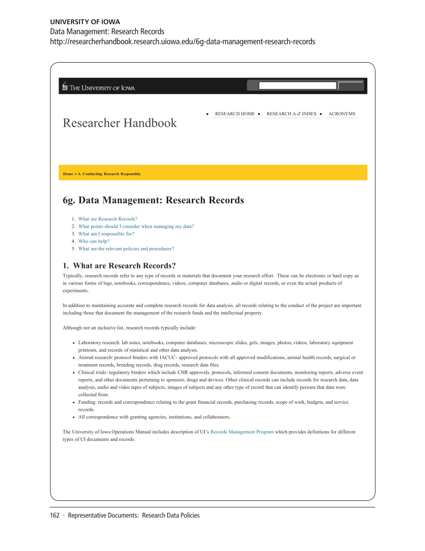 SPEC Kit 334: Research Data Management Services (July 2013) page 162