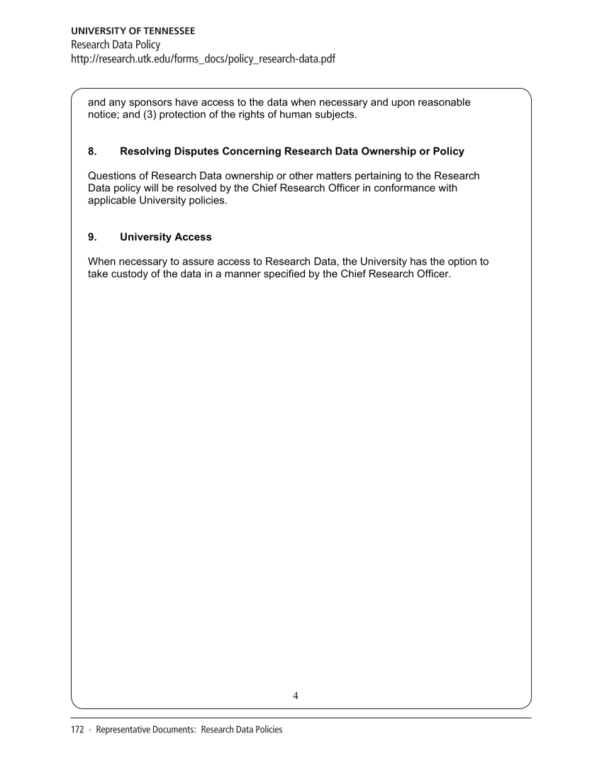 SPEC Kit 334: Research Data Management Services (July 2013) page 172