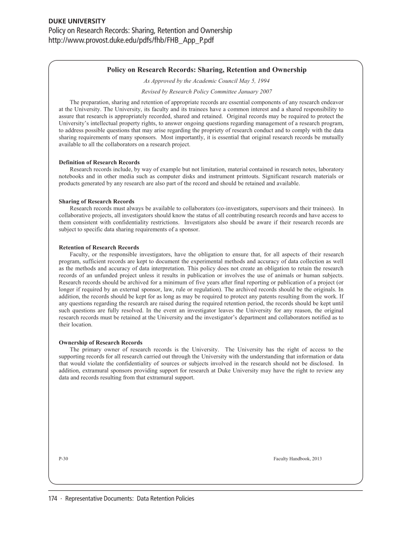 SPEC Kit 334: Research Data Management Services (July 2013) page 174