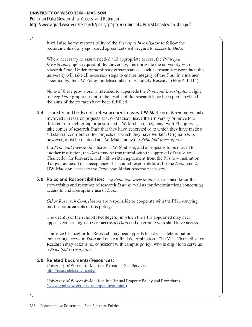 SPEC Kit 334: Research Data Management Services (July 2013) page 186