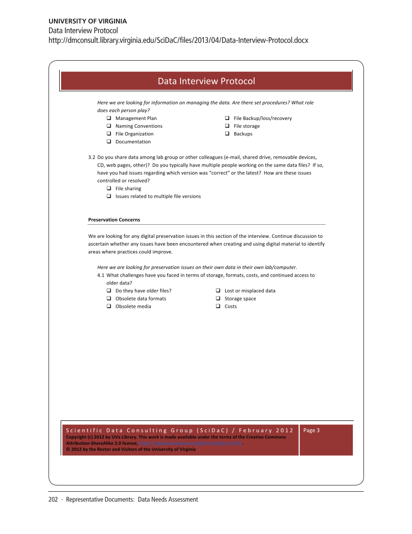 SPEC Kit 334: Research Data Management Services (July 2013) page 202