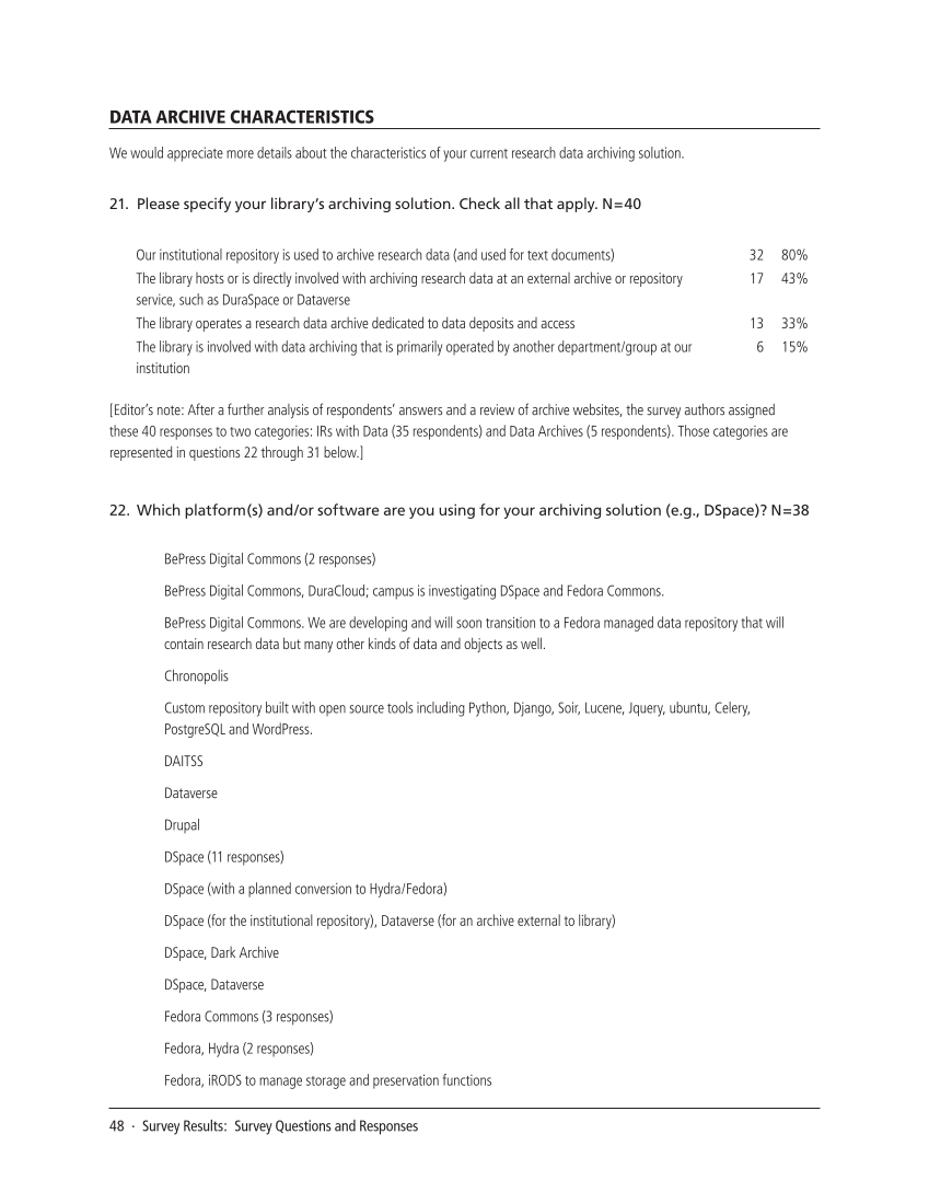 SPEC Kit 334: Research Data Management Services (July 2013) page 48