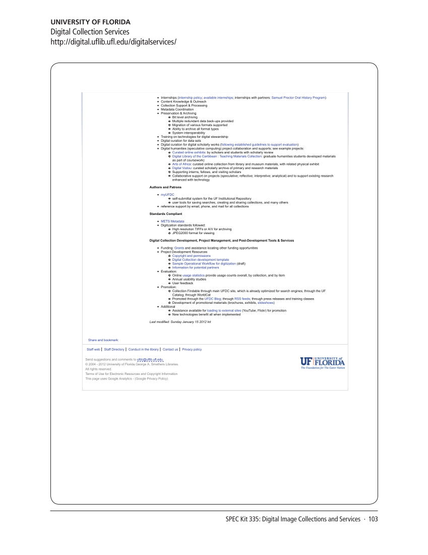 SPEC Kit 335: Digital Image Collections and Services (August 2013) page 103