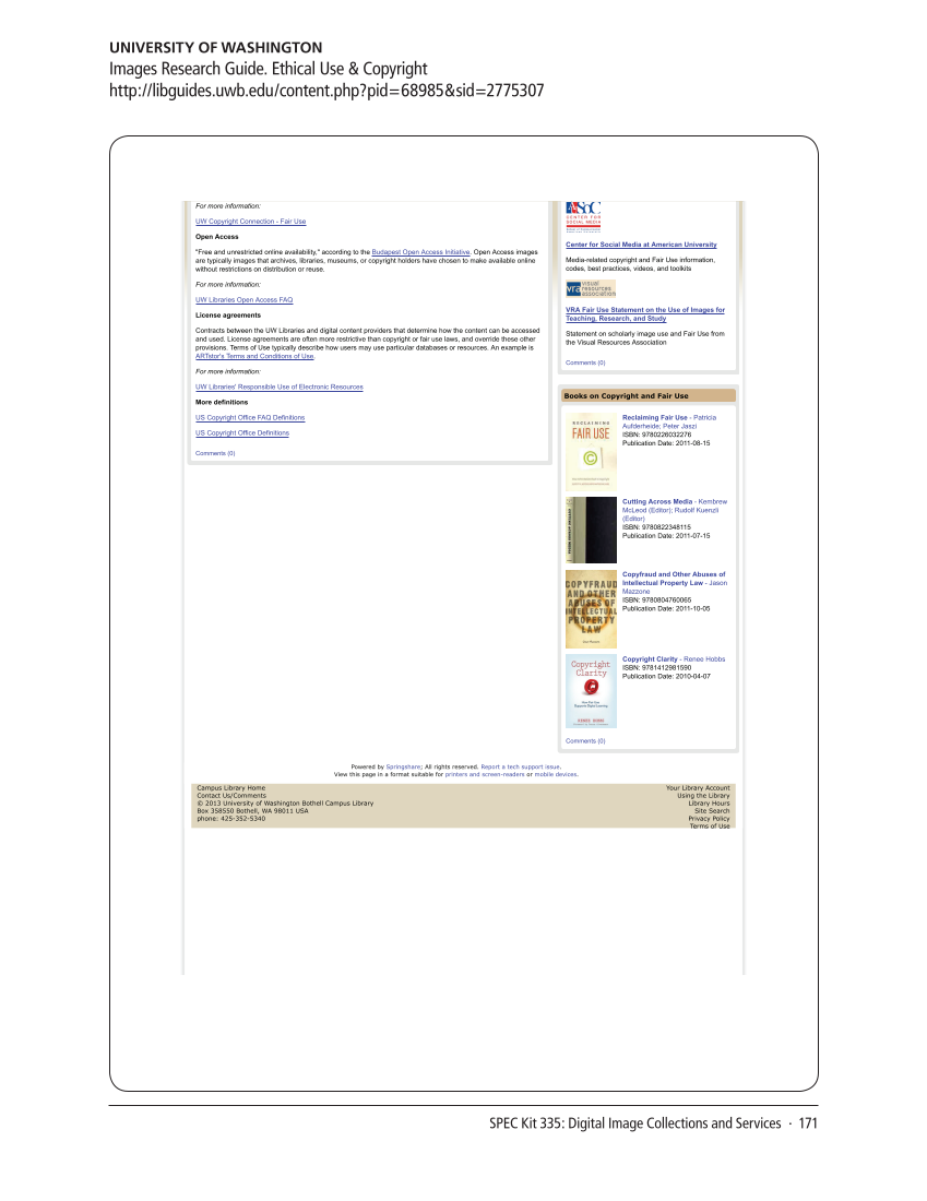 SPEC Kit 335: Digital Image Collections and Services (August 2013) page 171