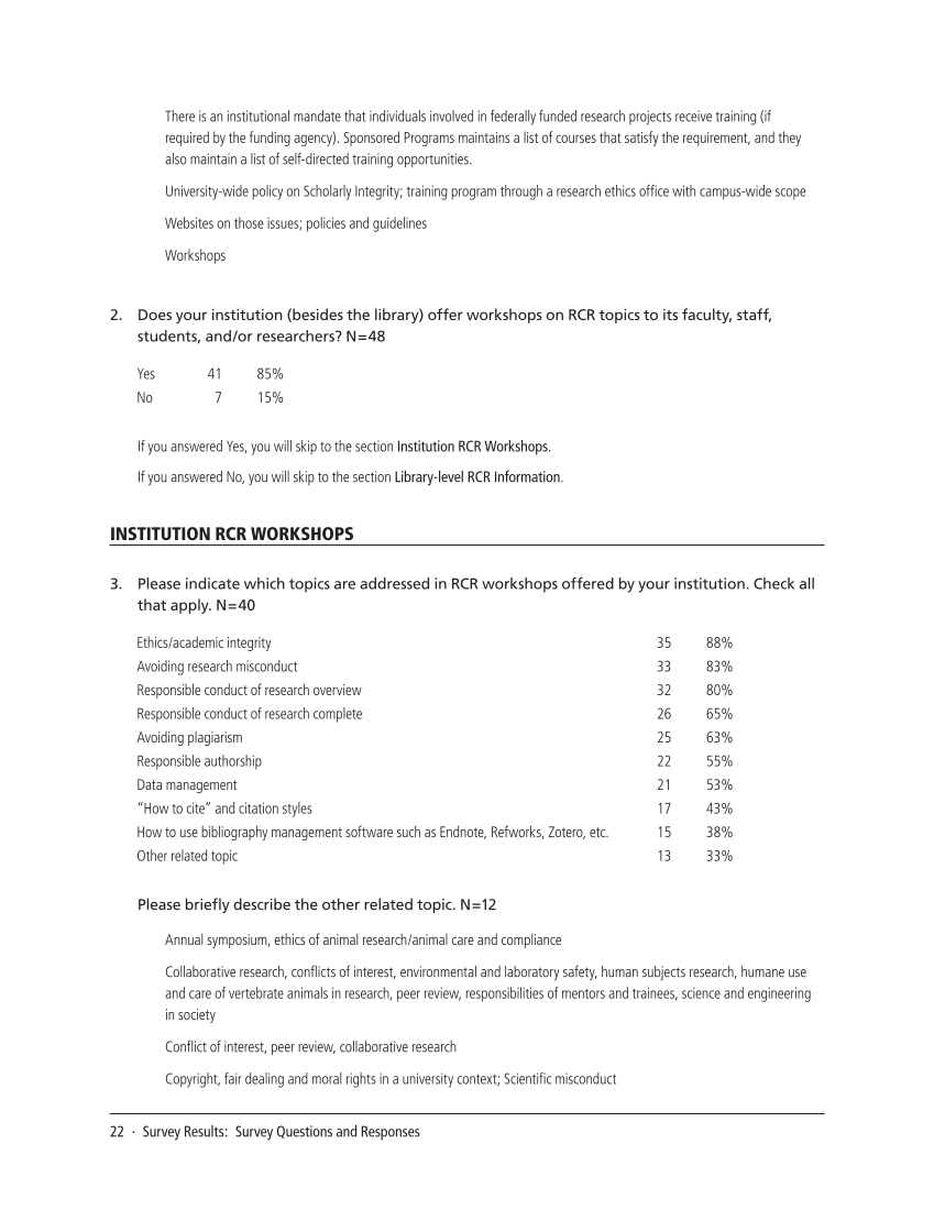 SPEC Kit 336: Responsible Conduct of Research Training (September 2013) page 22