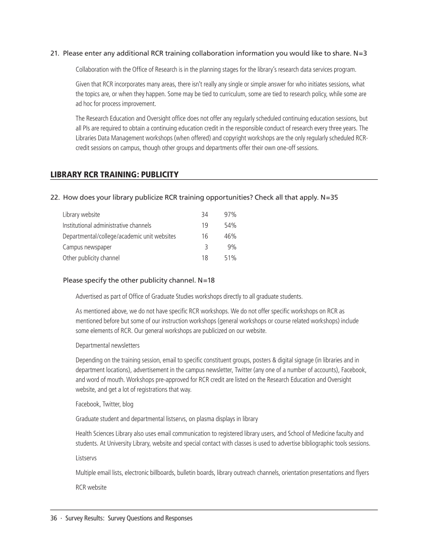 SPEC Kit 336: Responsible Conduct of Research Training (September 2013) page 36