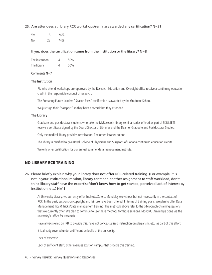 SPEC Kit 336: Responsible Conduct of Research Training (September 2013) page 40