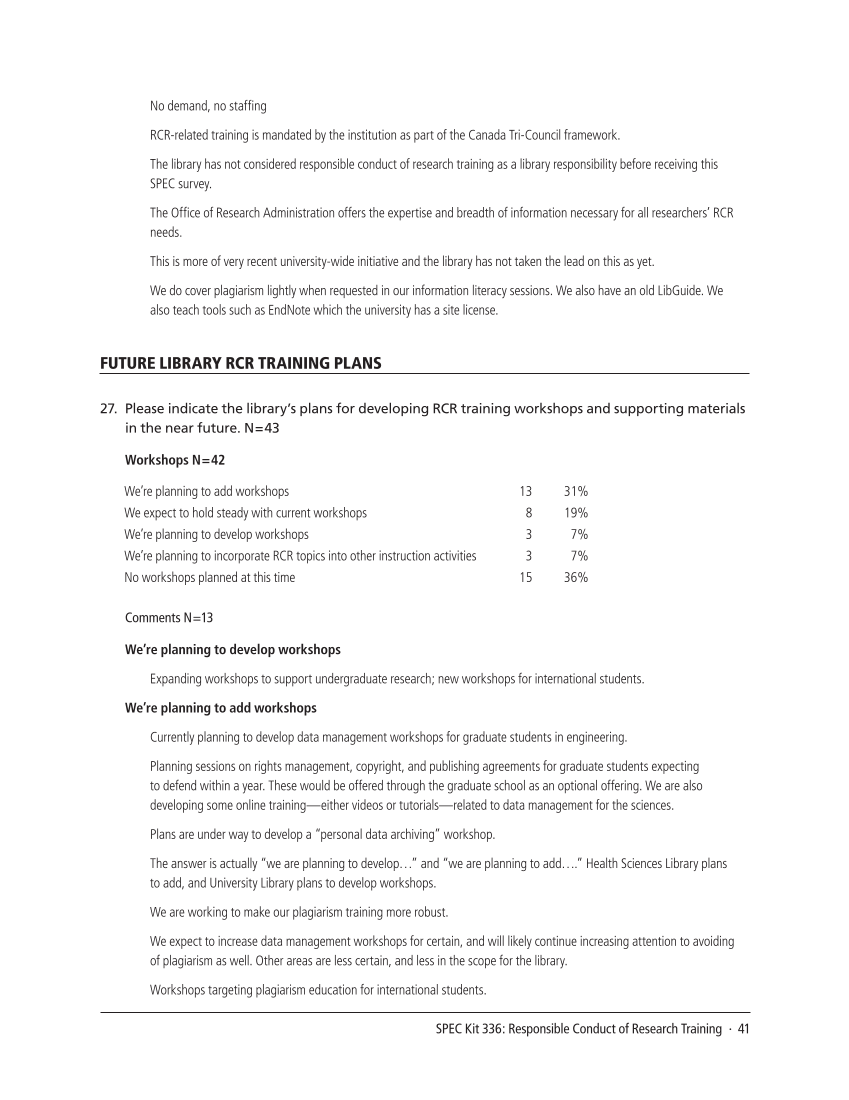 SPEC Kit 336: Responsible Conduct of Research Training (September 2013) page 41