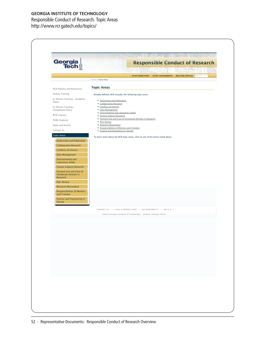 SPEC Kit 336: Responsible Conduct of Research Training (September 2013) page 52