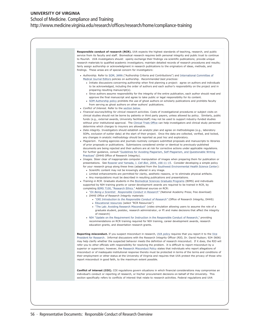 SPEC Kit 336: Responsible Conduct of Research Training (September 2013) page 56