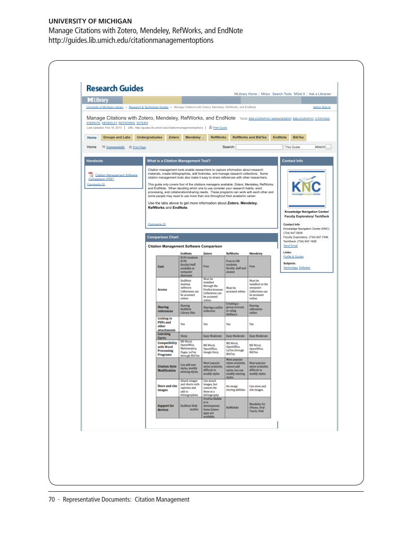 SPEC Kit 336: Responsible Conduct of Research Training (September 2013) page 70