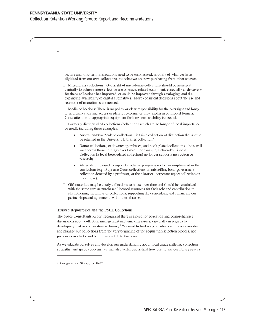 SPEC Kit 337: Print Retention Decision Making (October 2013) page 117
