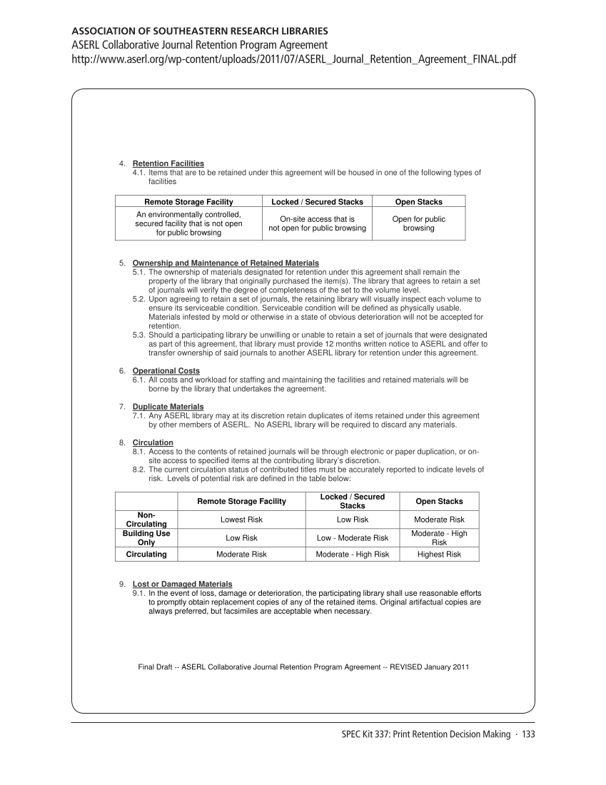 SPEC Kit 337: Print Retention Decision Making (October 2013) page 133