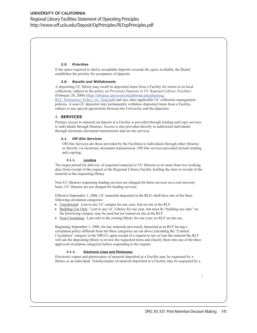 SPEC Kit 337: Print Retention Decision Making (October 2013) page 141