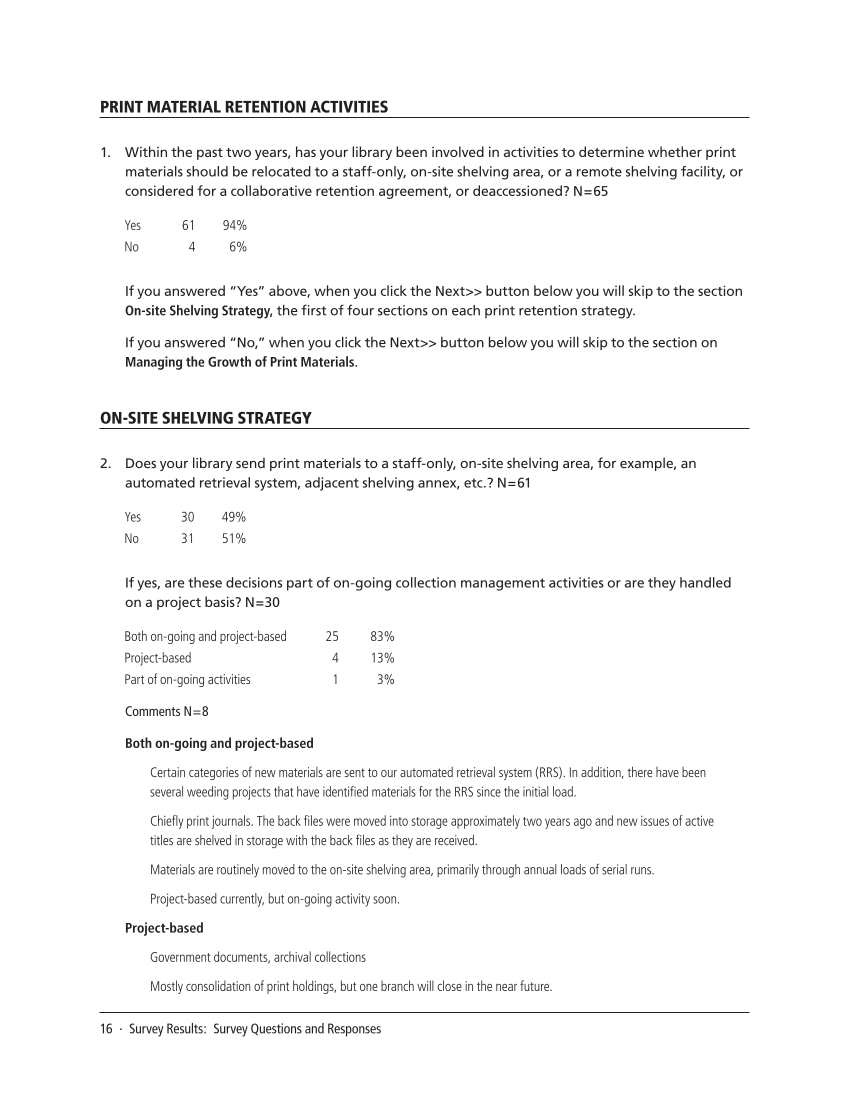 SPEC Kit 337: Print Retention Decision Making (October 2013) page 16