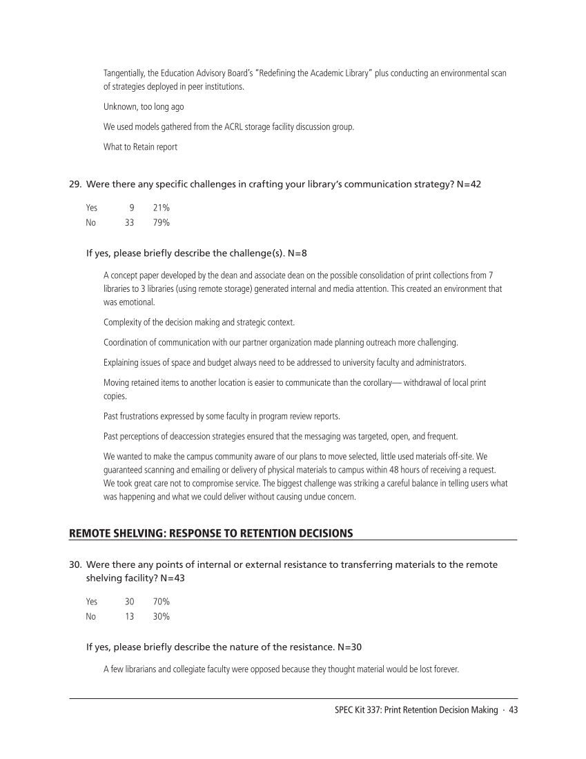SPEC Kit 337: Print Retention Decision Making (October 2013) page 43