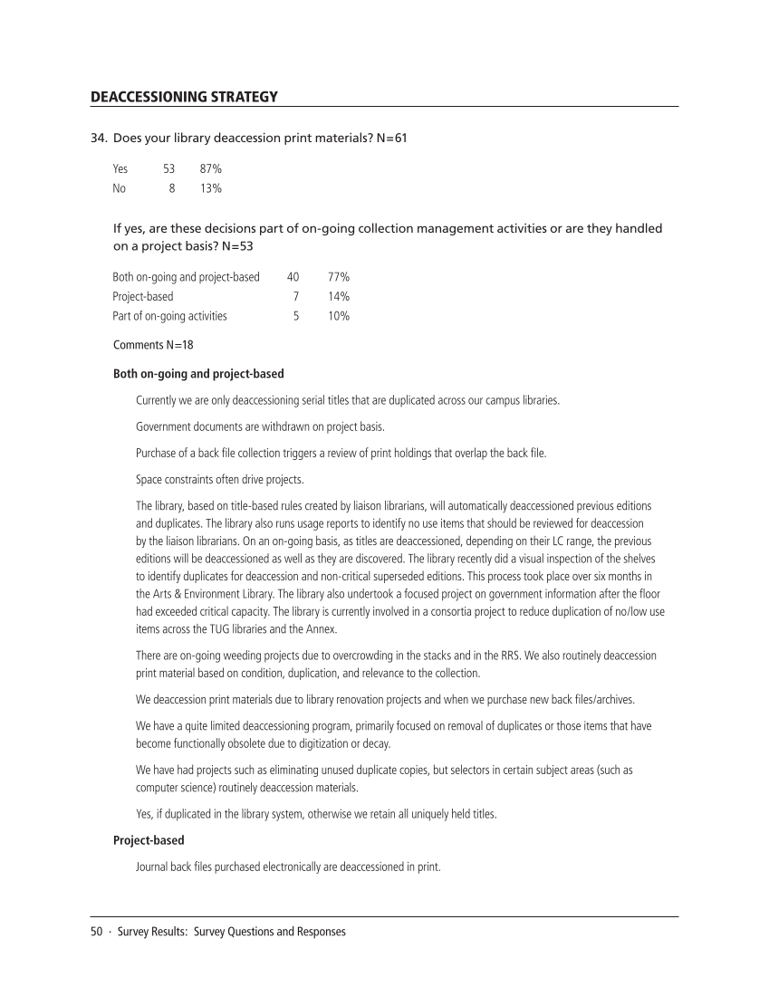 SPEC Kit 337: Print Retention Decision Making (October 2013) page 50