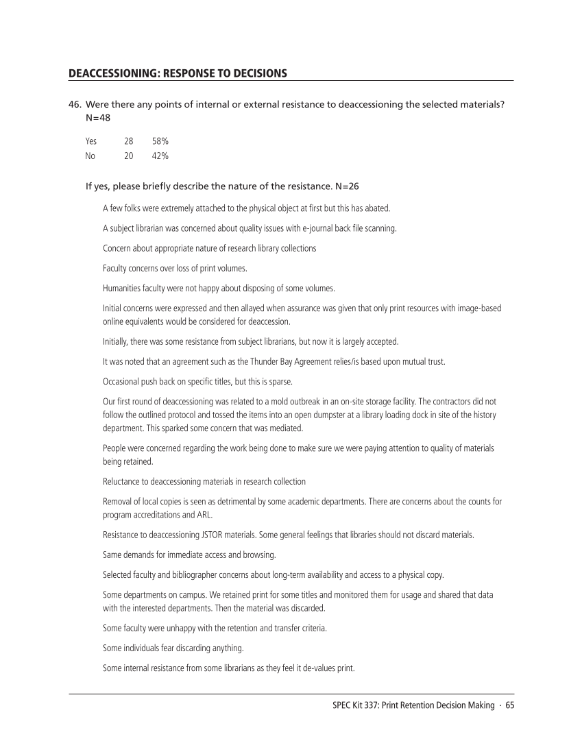 SPEC Kit 337: Print Retention Decision Making (October 2013) page 65