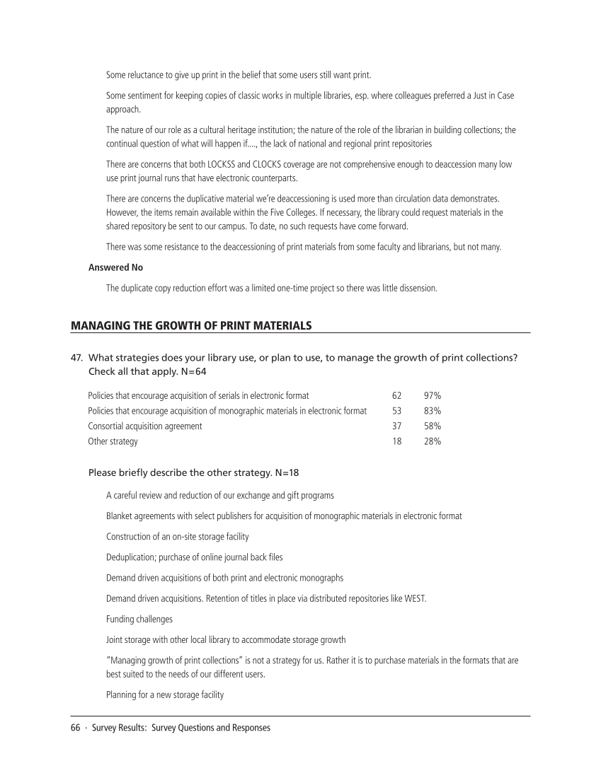 SPEC Kit 337: Print Retention Decision Making (October 2013) page 66