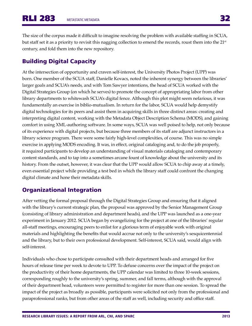 Research Library Issues, no. 283 (2013): Special Issue on Mainstreaming Special Collections page 32