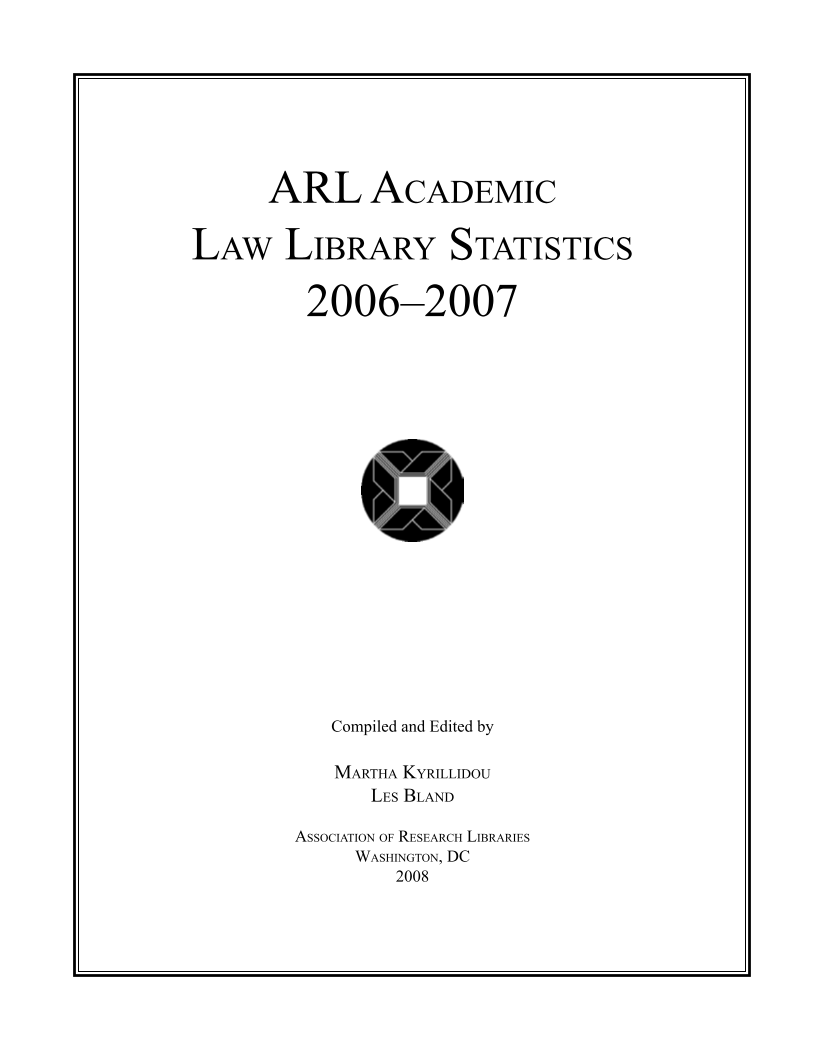 ARL Academic Law Library Statistics 2006-2007 page