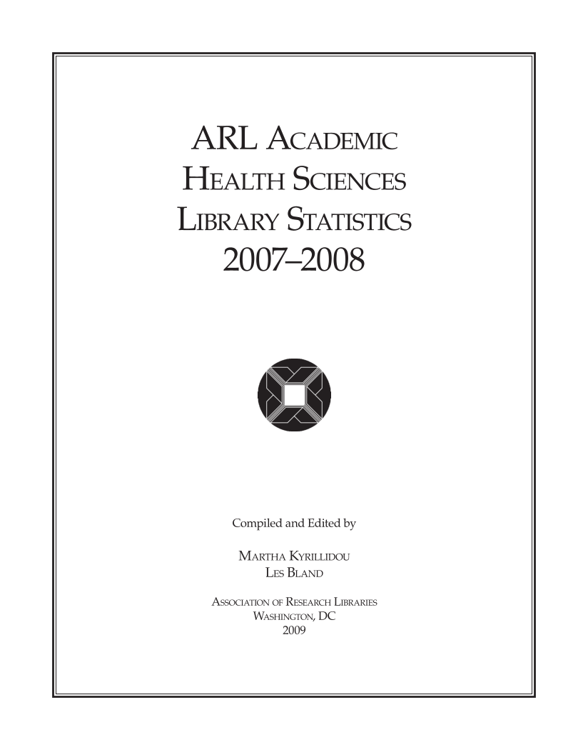 ARL Academic Health Sciences Library Statistics 2007–2008 page