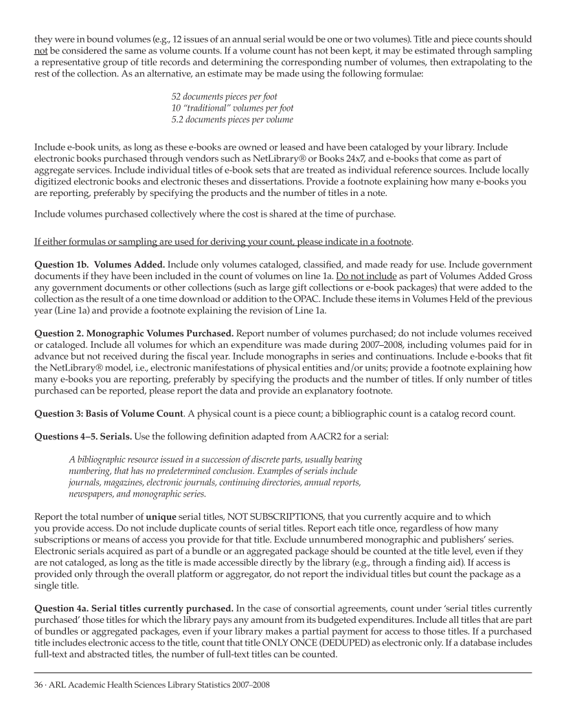 ARL Academic Health Sciences Library Statistics 2007–2008 page 36