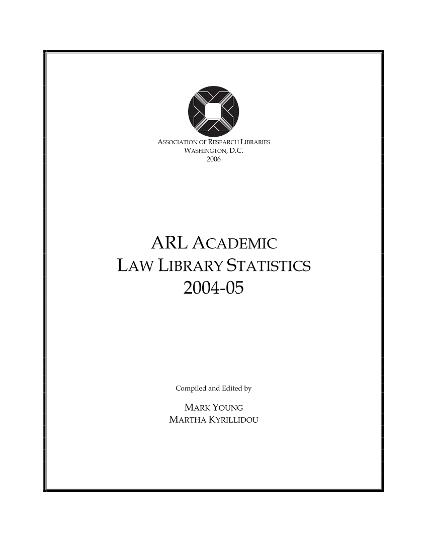 ARL Academic Law Library Statistics 2004–2005 page