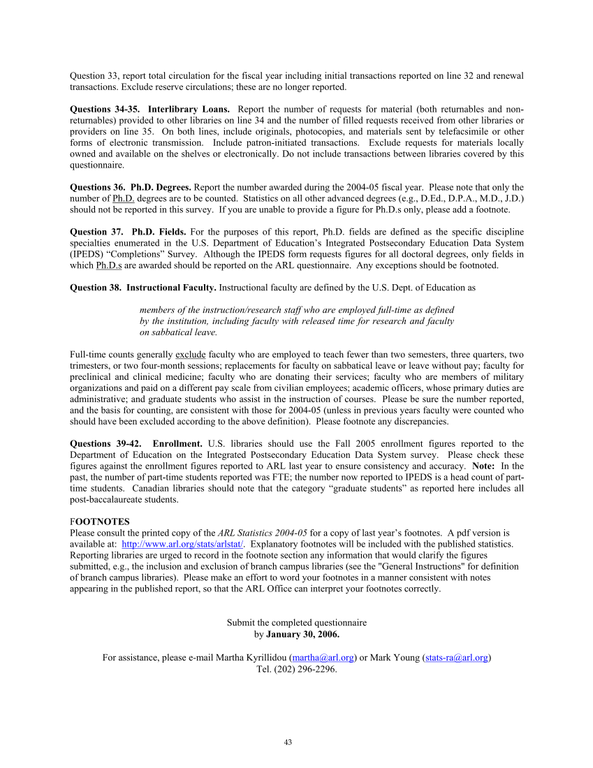 ARL Academic Law Library Statistics 2005–2006 page 43