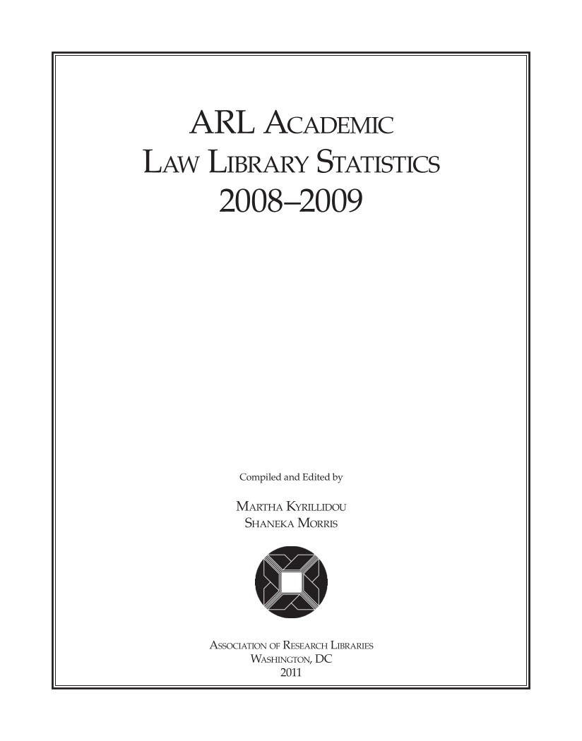 ARL Academic Law Library Statistics 2008-2009 page