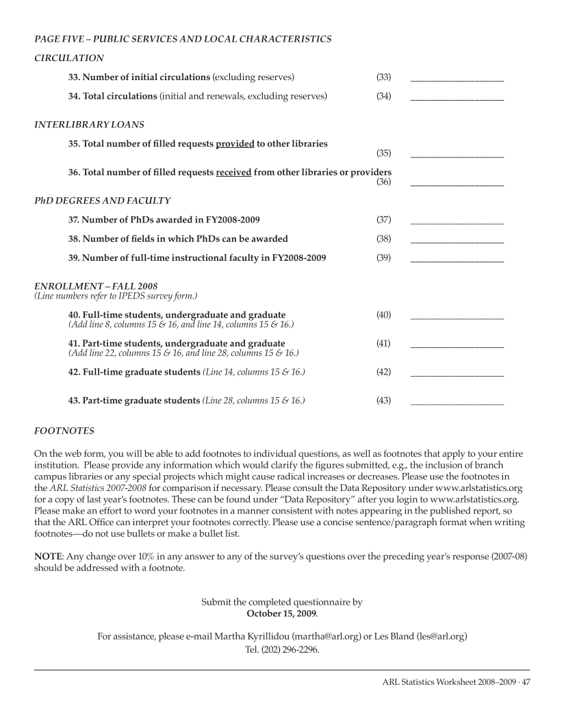 ARL Academic Law Library Statistics 2008-2009 page 47