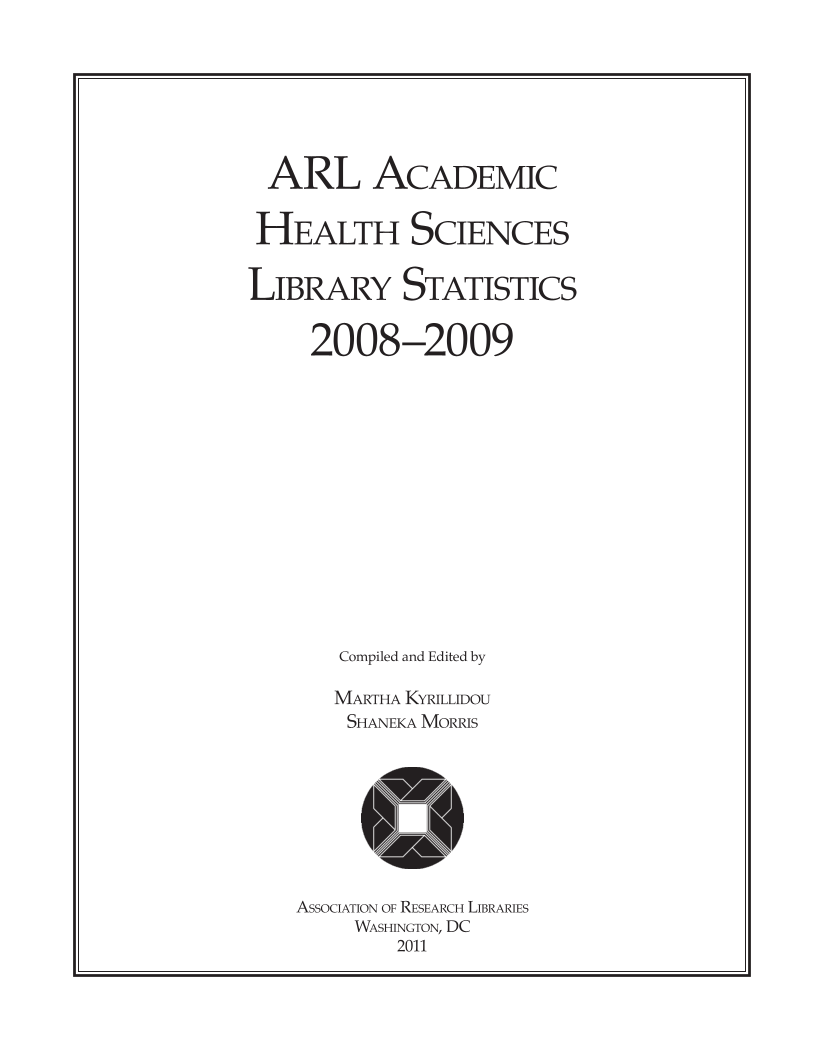 ARL Academic Health Sciences Library Statistics 2008–2009 page