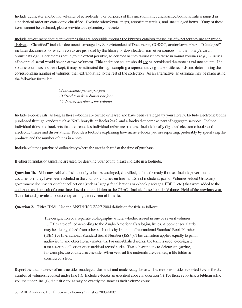 ARL Academic Health Sciences Library Statistics 2008–2009 page 36