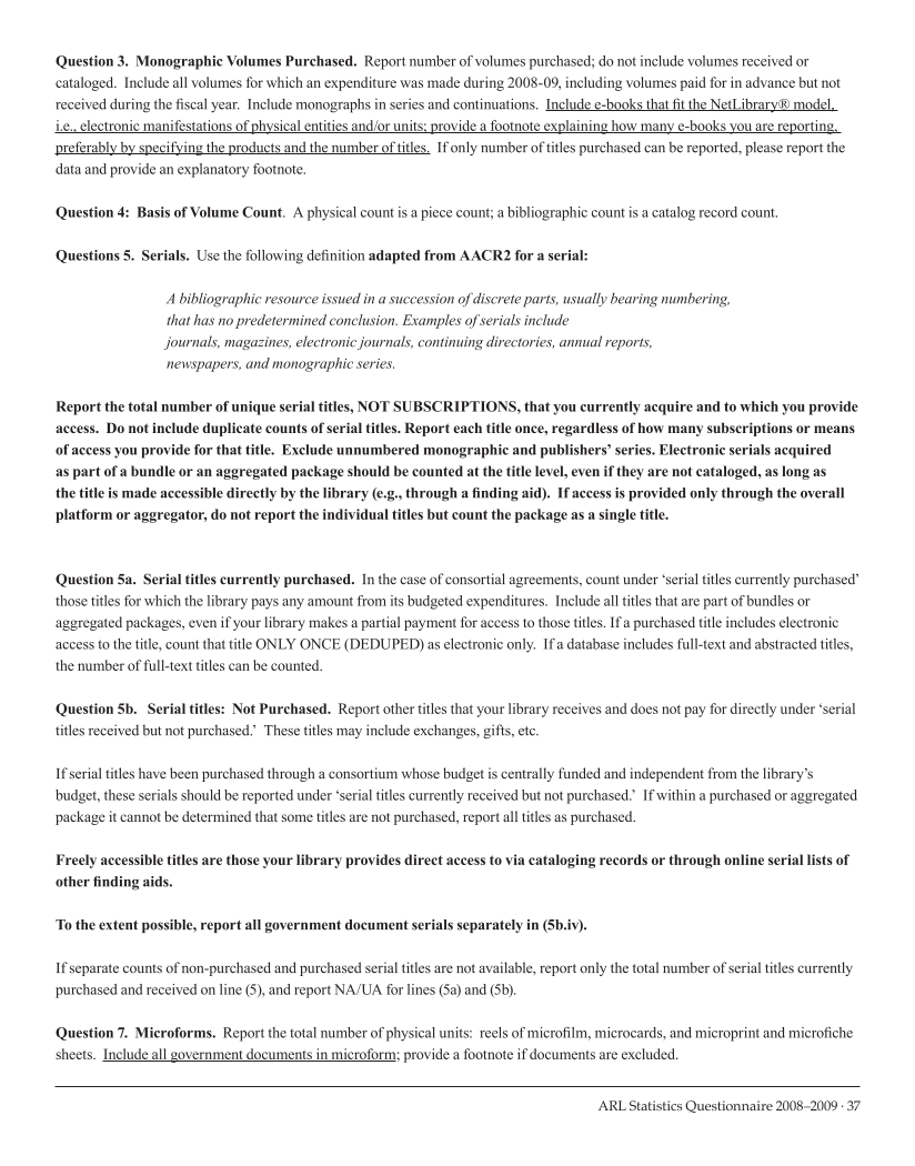 ARL Academic Health Sciences Library Statistics 2008–2009 page 37