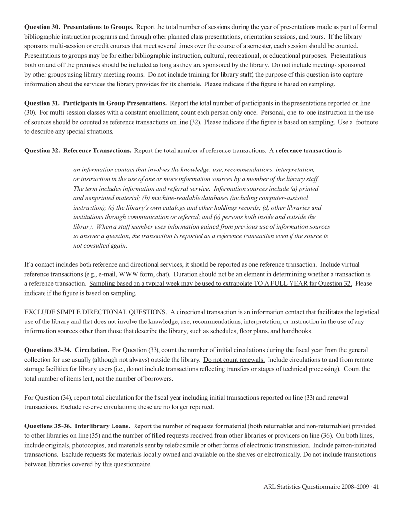 ARL Academic Health Sciences Library Statistics 2008–2009 page 41