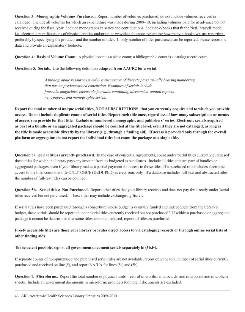 ARL Academic Health Sciences Library Statistics 2009-2010 page 46