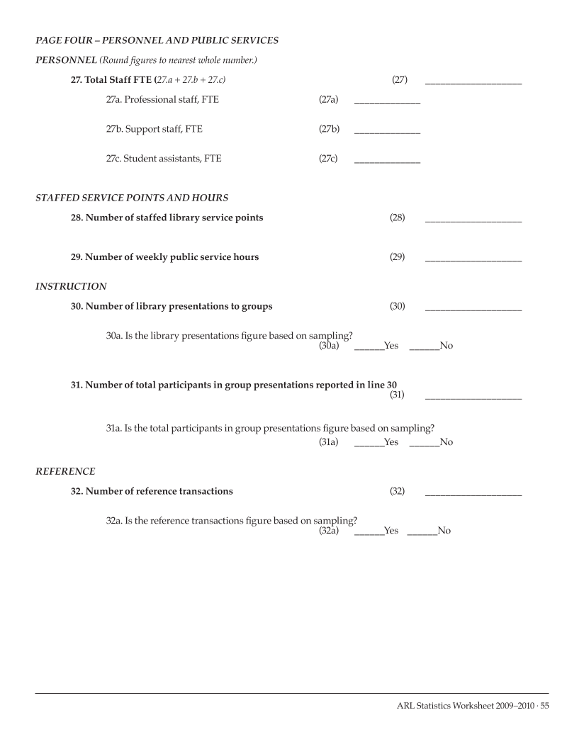 ARL Academic Health Sciences Library Statistics 2009-2010 page 55