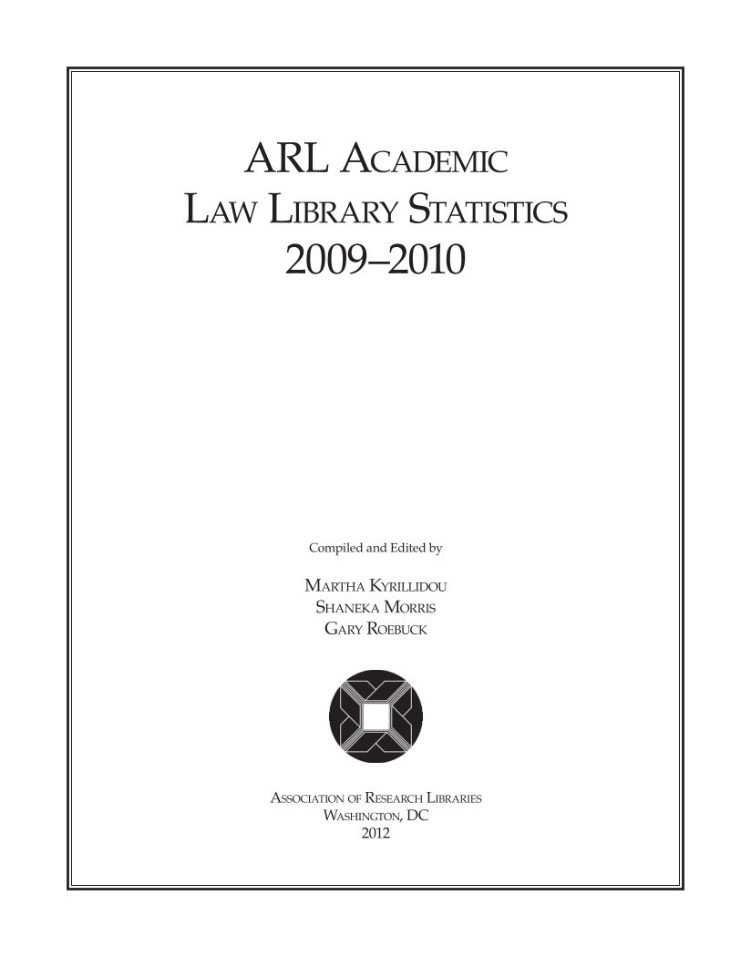 ARL Academic Law Library Statistics 2009-2010 page