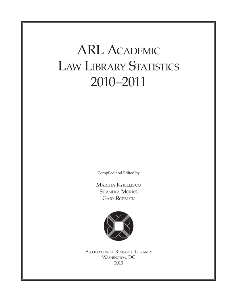 ARL Academic Law Library Statistics 2010–2011 page