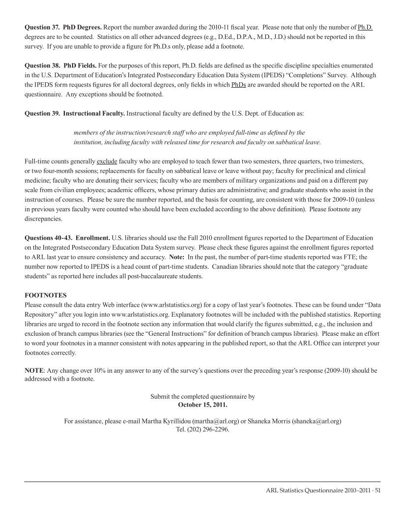 ARL Academic Law Library Statistics 2010–2011 page 51