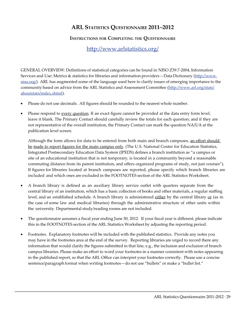 ARL Academic Health Sciences Library Statistics 2011-2012 page 29