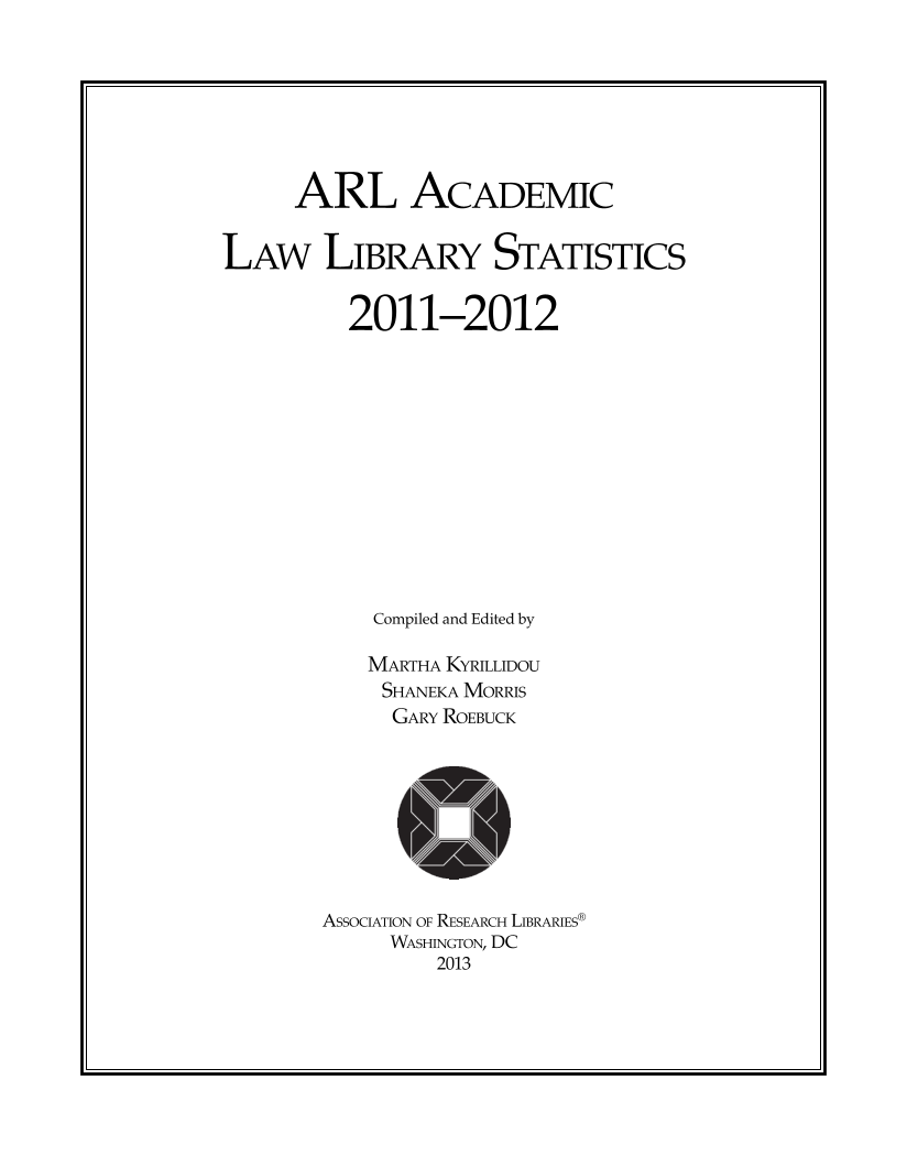 ARL Academic Law Library Statistics 2011-2012 page 1