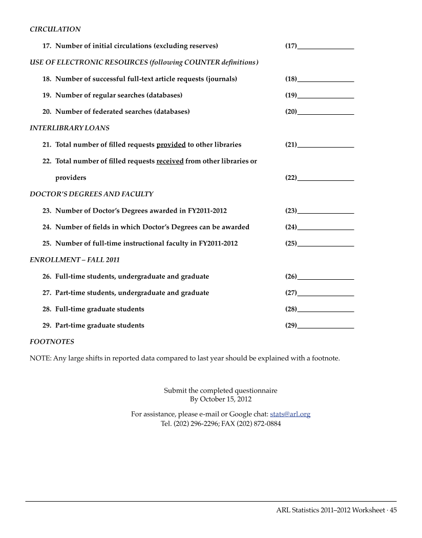ARL Academic Law Library Statistics 2011-2012 page 45