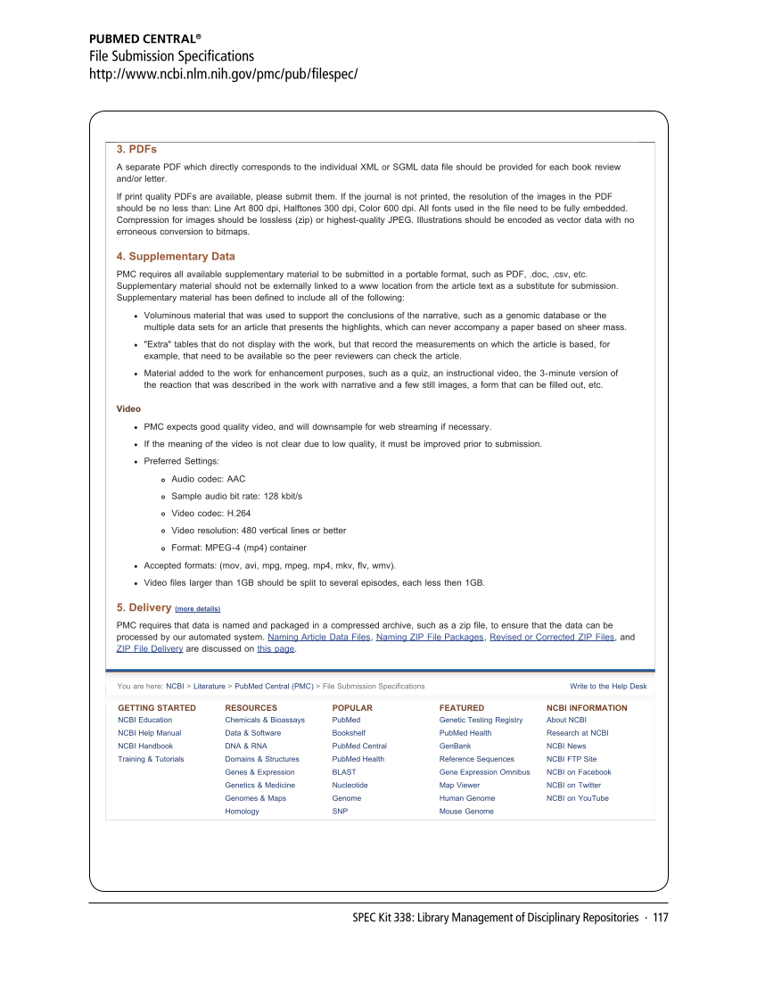 SPEC Kit 338: Library Management of Disciplinary Repositories (November 2013) page 117